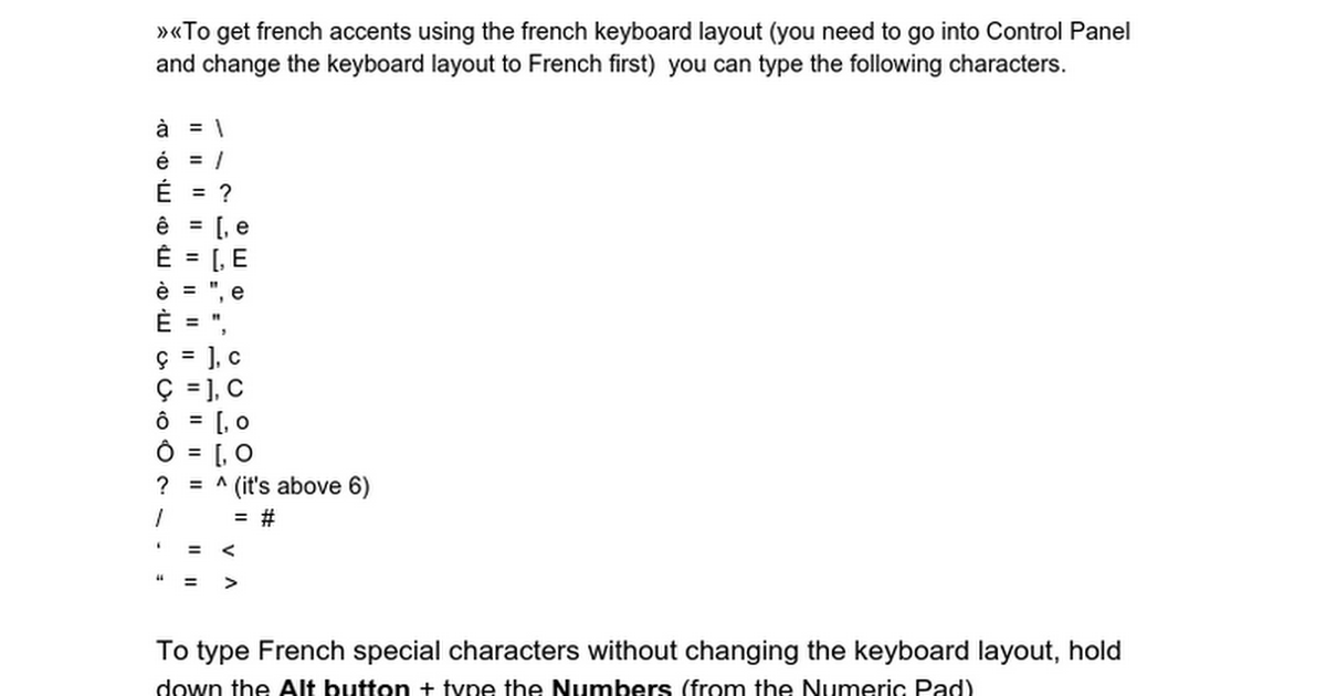 How to write french accents on a keyboard