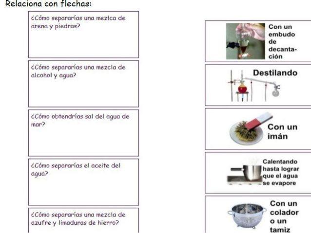 Ejercicios de separación de mezclas y clasificación | Separacion de mezclas,  Enseñanza de química, Nuevo modelo educativo 2017