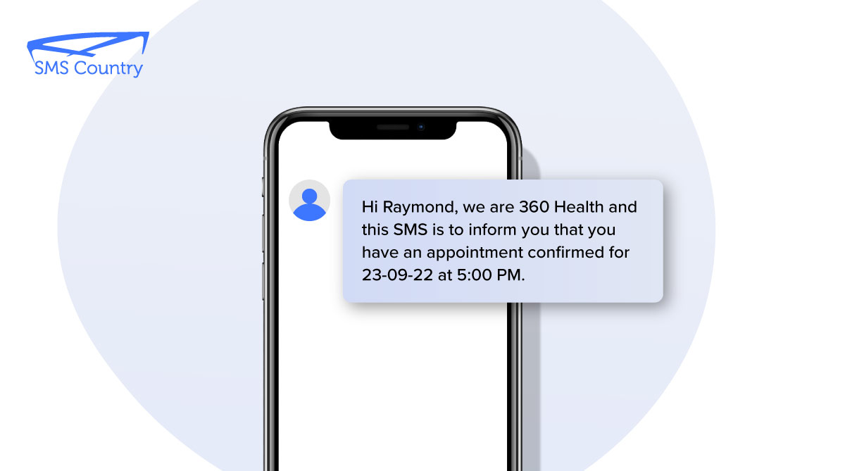 A Doctor's appointment confirmation SMS template on SMSCountry