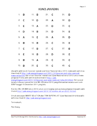 Soal Try Out Un 2012 Sma Biologi Paket 17pdf