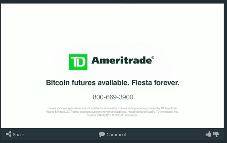 commercio bitcoin futures: td ameritrade