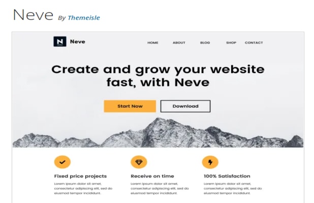 Most lightweight free WordPress themes for blogs Neve