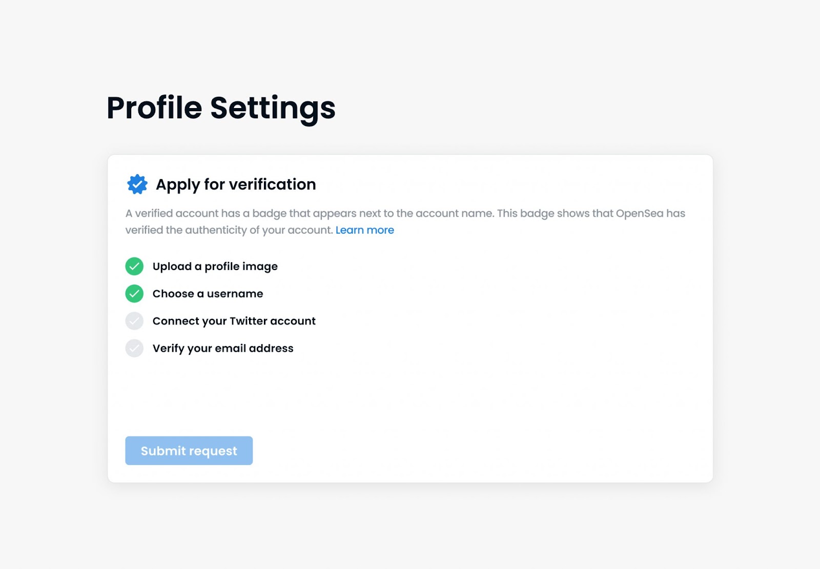 Profile Settings Of OpenseaStep 2 To Get Verified On Opensea