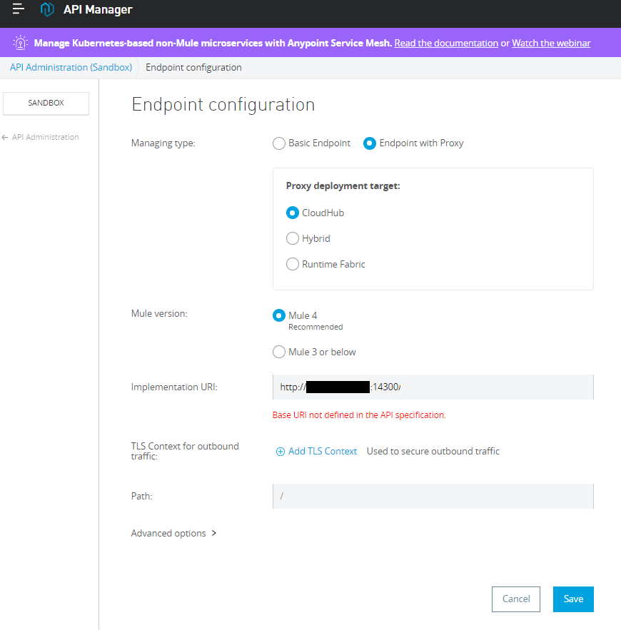 endpoint configuration