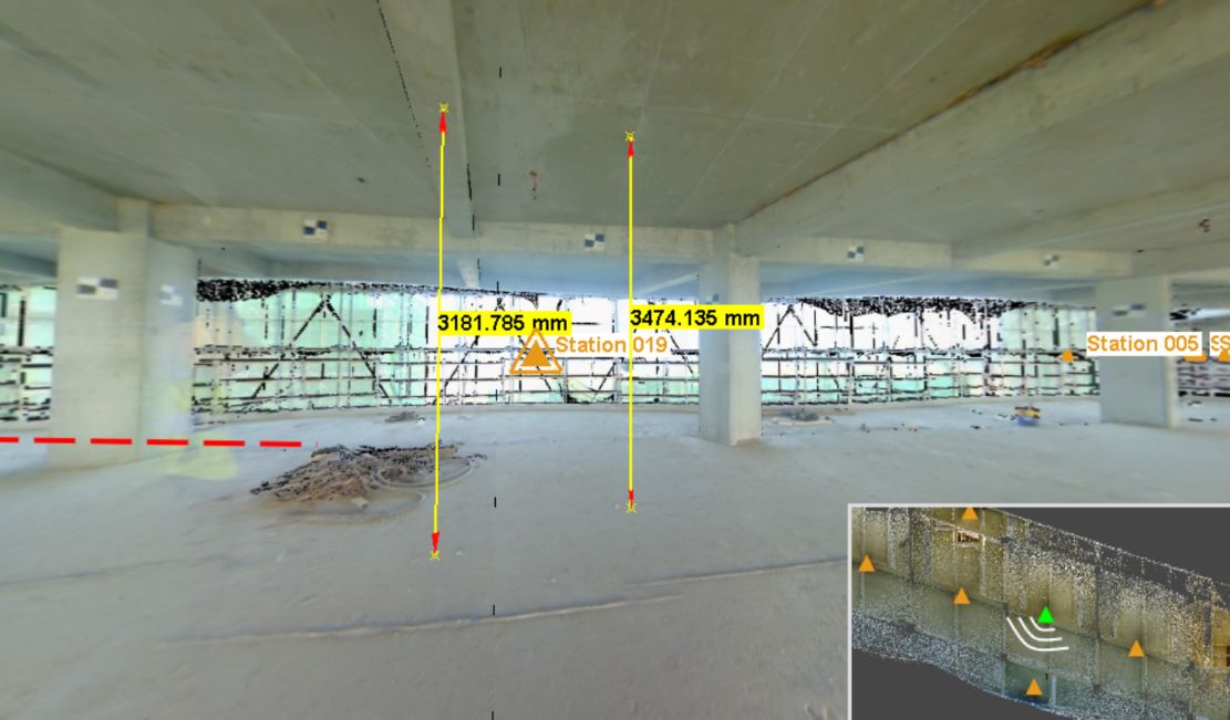 On-site scanning for building structure dimensions