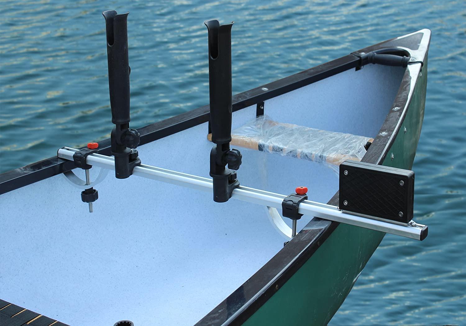 A canoe mount for a trolling motor is shown in this photo.