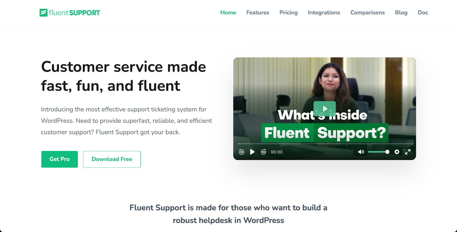 fluent support homepage