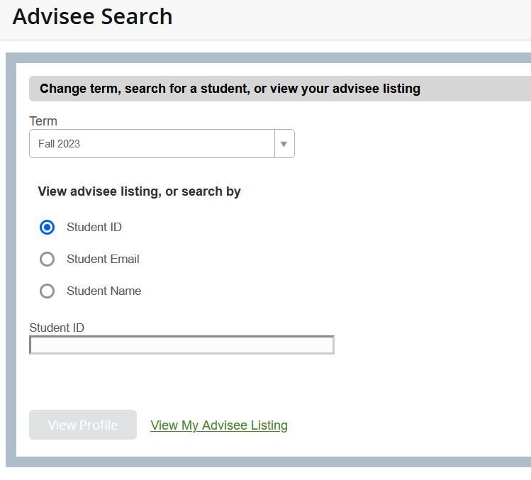 Advisee search