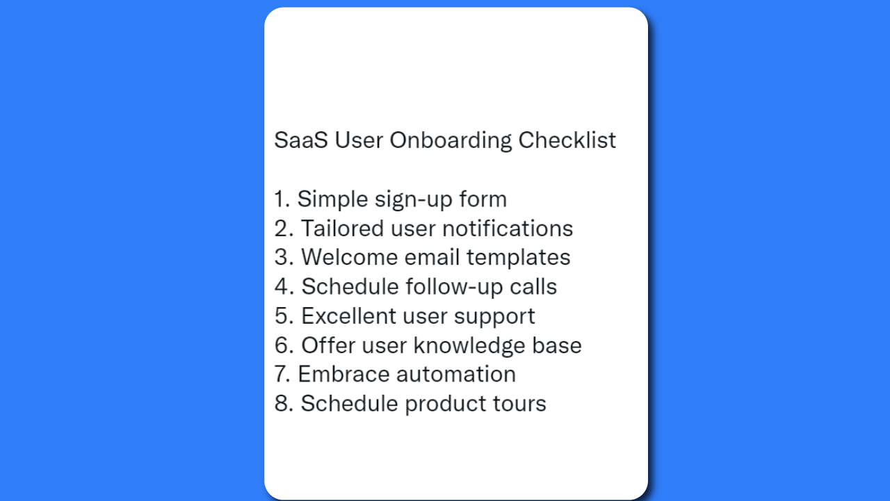 SaaS onboarding best practices - SAAS user onboarding checklist