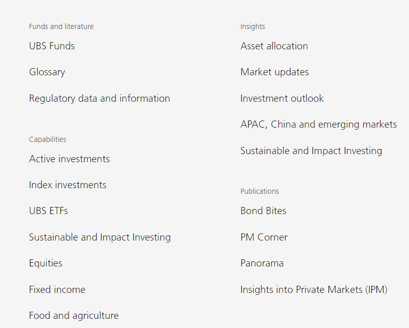 UBS Investment strategies