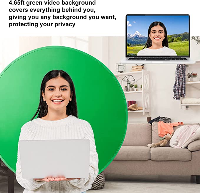 green screen circle behind woman with a laptop is part of Holiday Gift Ideas for a Teachers Classroom