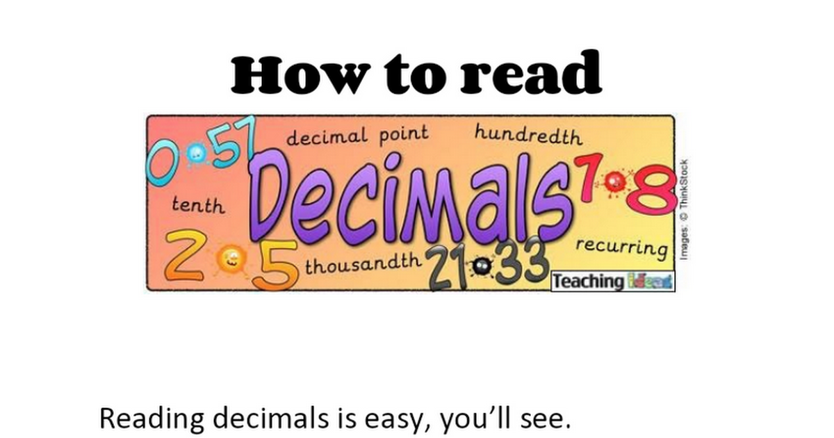How to read a decimal