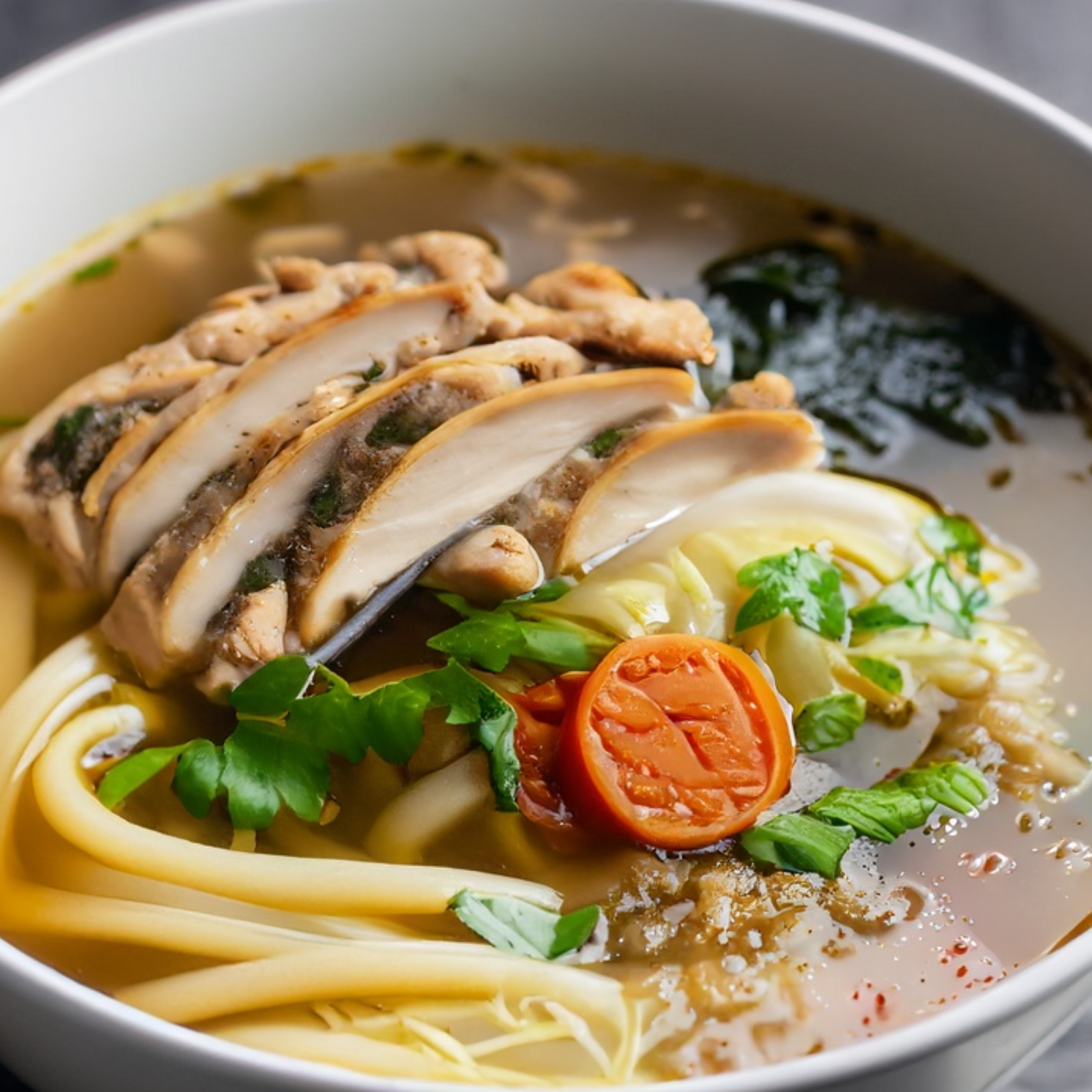 Chicken Cabbage And Soba Soup