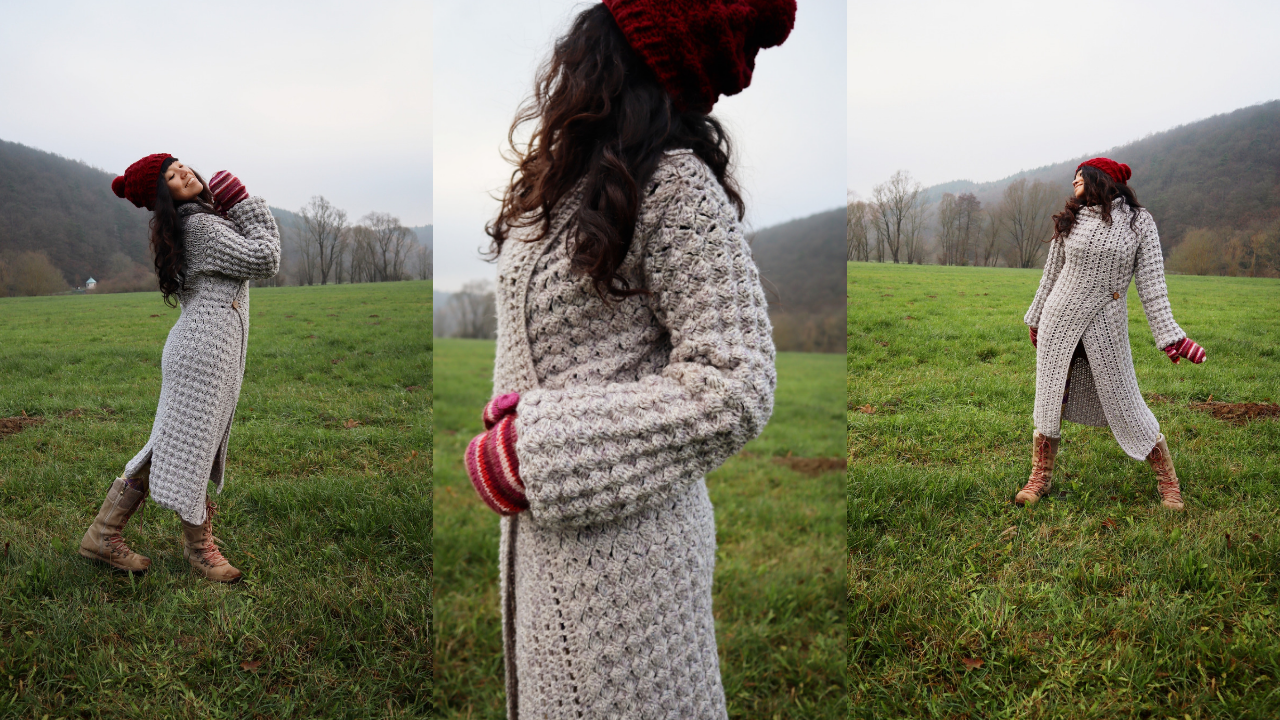 Crochet Long Coat Cardigan - Cozy Grace Free pattern | Crochet Tribe
