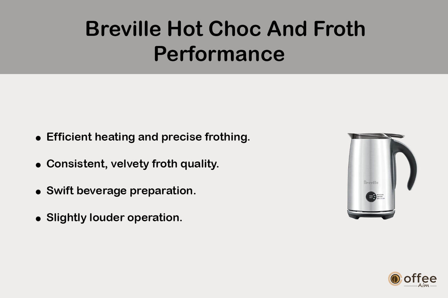 The image illustrates the performance of the "Breville Hot Choc And Froth" as evaluated in the article "Breville Hot Choc And Froth Review."