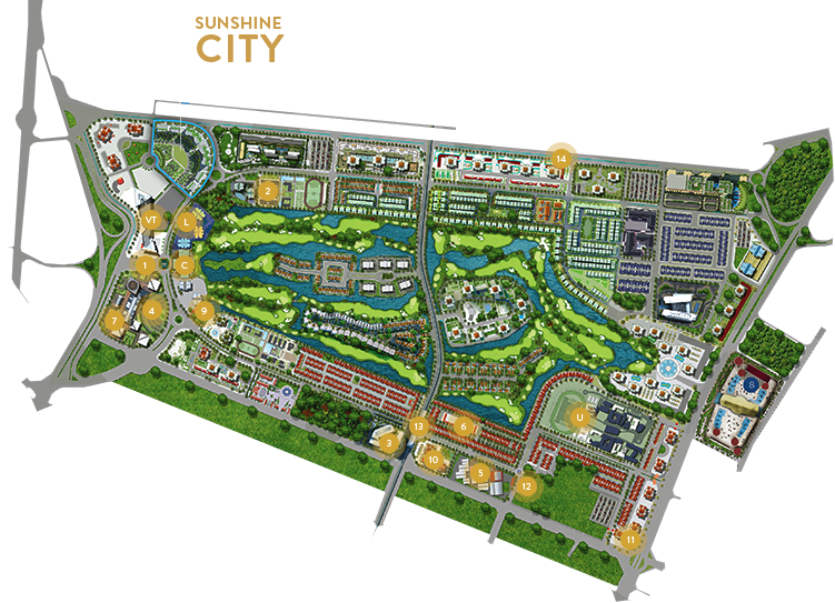 Mặt bằng tổng thể của dự án Sunshine City