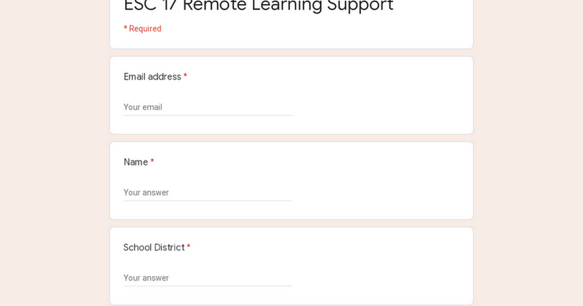 ESC 17 Remote Learning Support