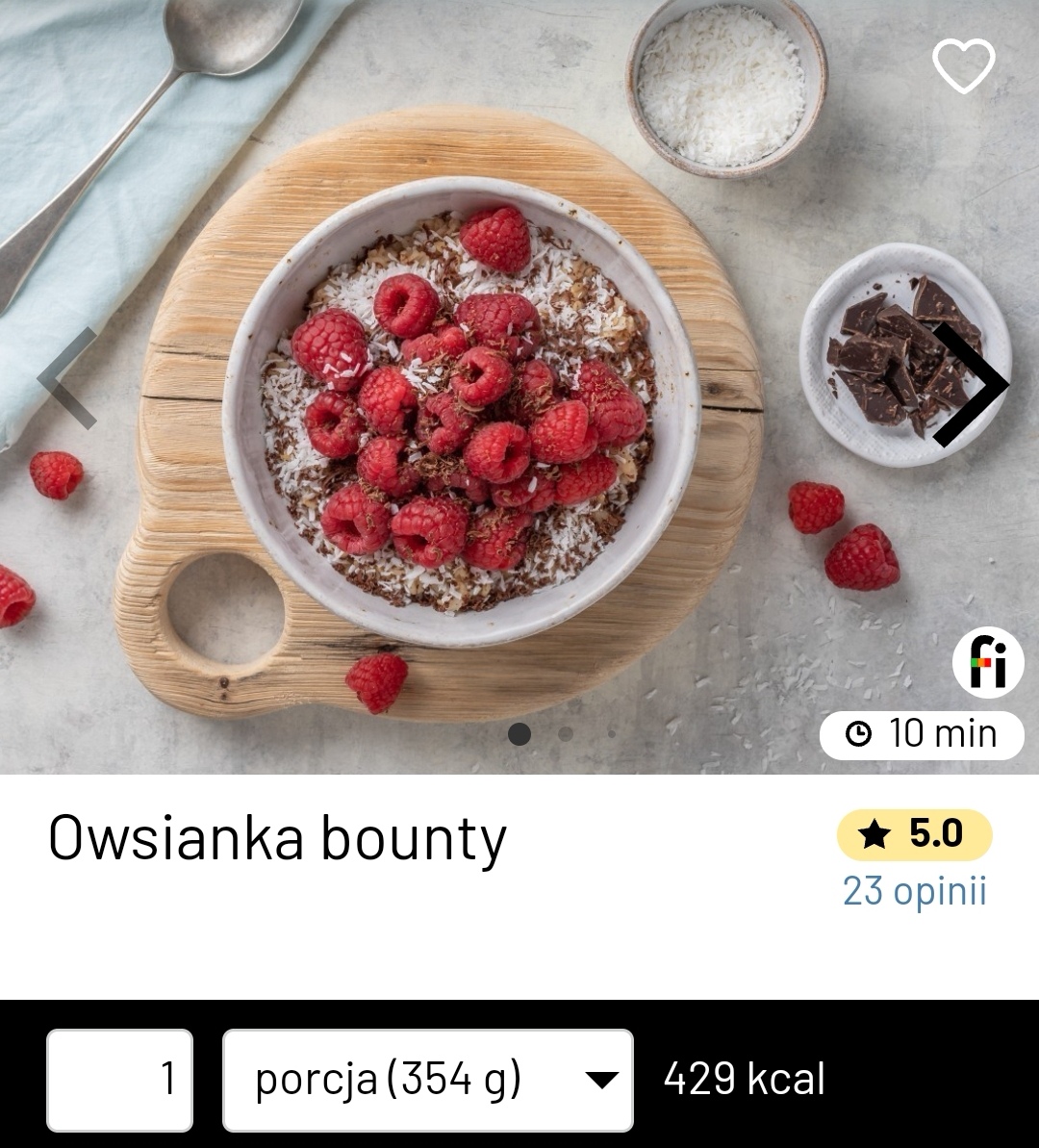 Owsianka bounty fitatu