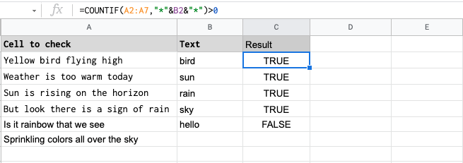 Google sheets if cell contains number example