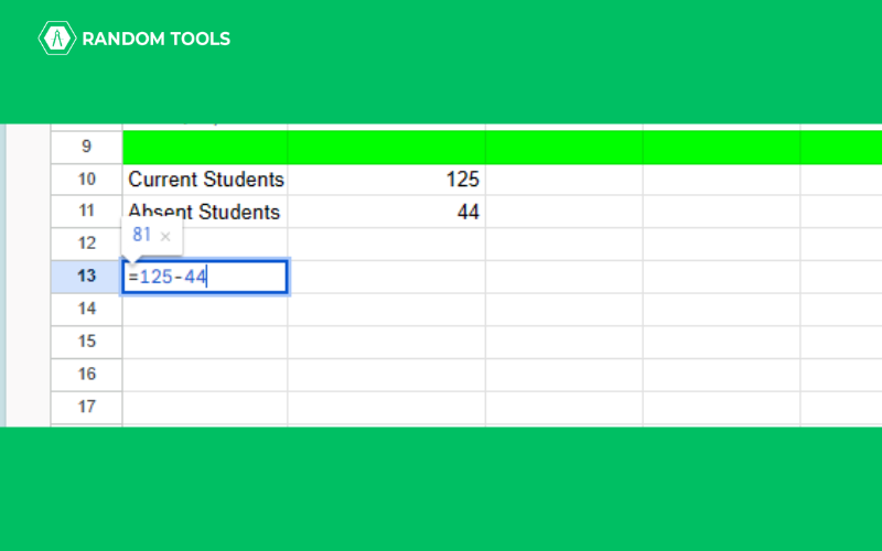 How to Subtract in Google Sheets