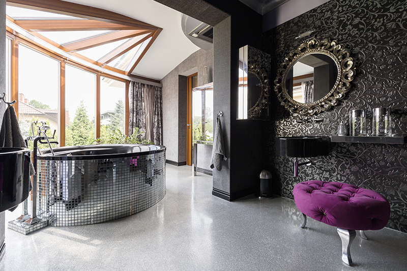 Modern bathroom ideas for the love of the bling with shiney modern bathroom tiles design