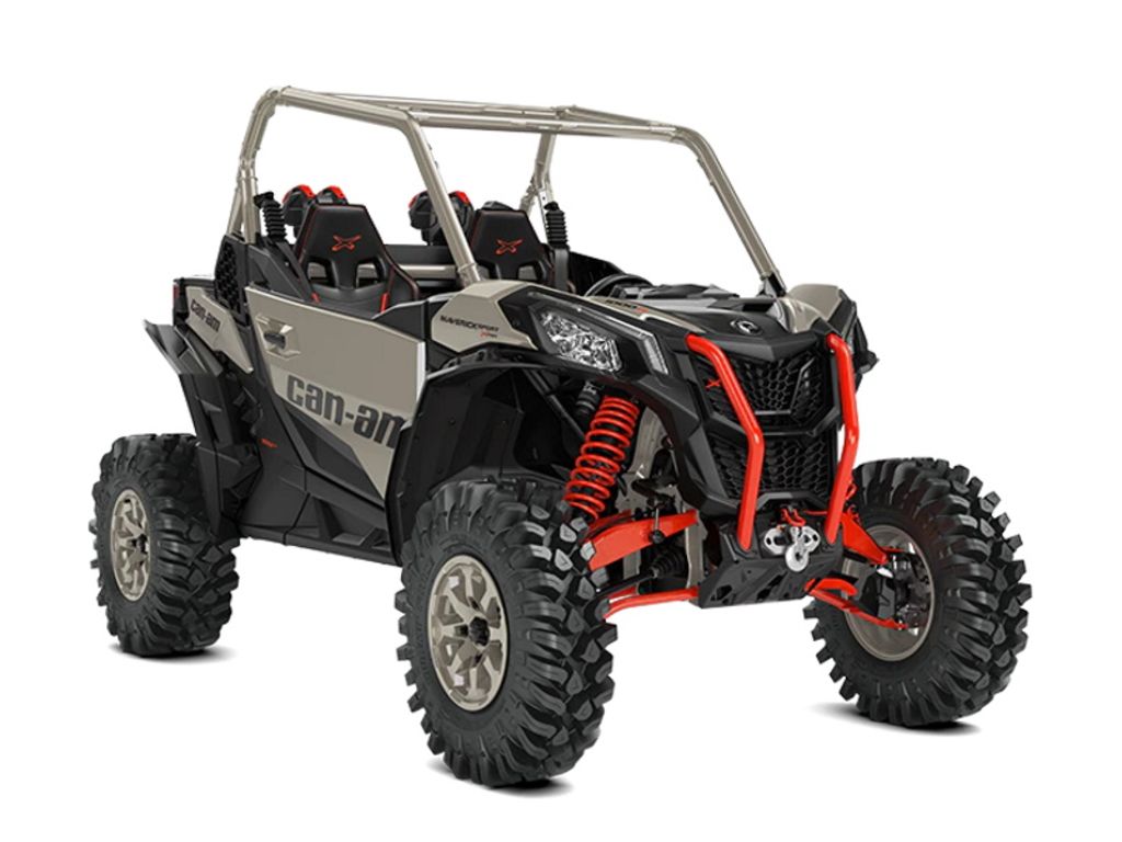 Grey and black Can-Am Maverick Sport 2-seater with red accents - the perfect combination of style and power for exciting off-road adventures.