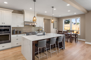 kitchen waterfall island with modern appliances luxury interior design ideas 2025 custom built michigan
