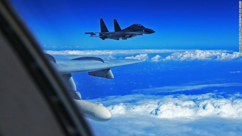A file image of two Chinese Su-30 fighter jets. The same type of jets were said to have intercepted a US WC-135 Wednesday, according to the US.