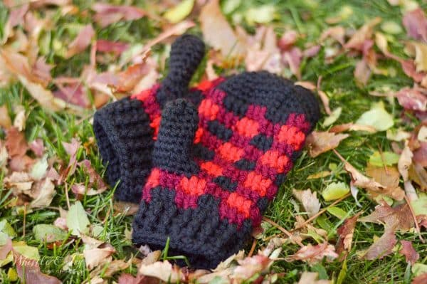 Crochet Tri Alpine Fingerless Mittens 