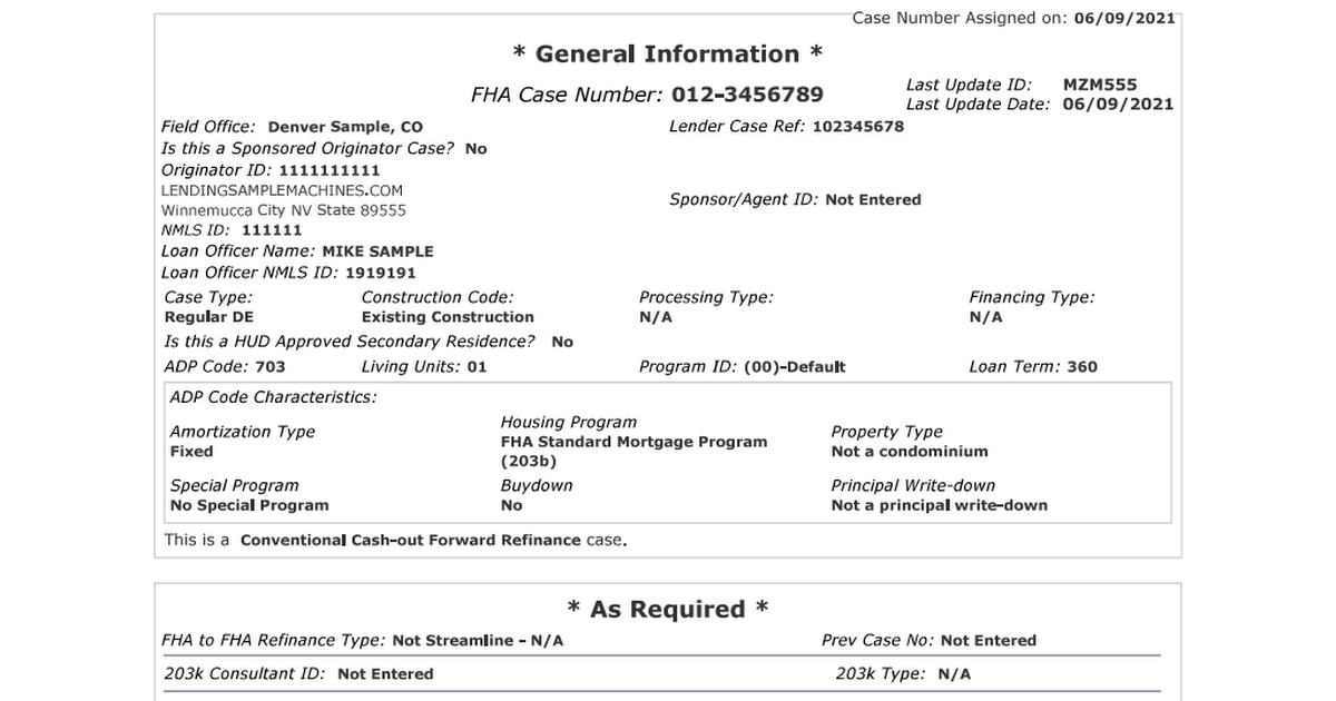 fha to fha refinance case number assignment
