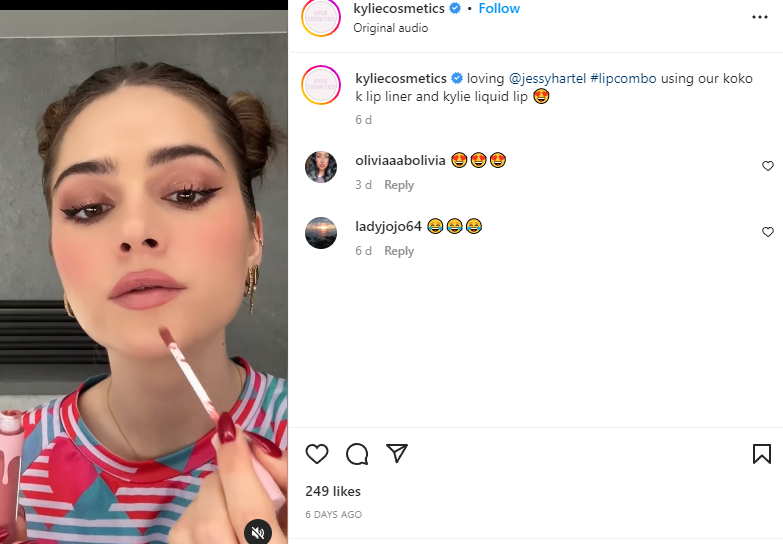 Kylie cosmetics instagram account