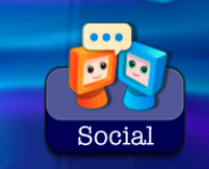 Social Icon from the game, showing 2 monitors talking to each other