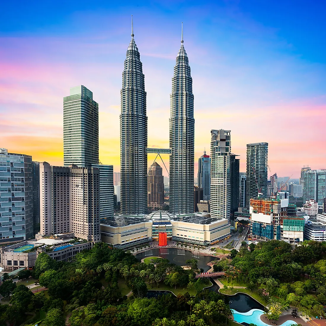 Iconic Petronas Twin Towers In Kuala Lumpur