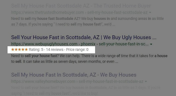 Real Estate Agents Office-Aggregate Review Rating In SERPS