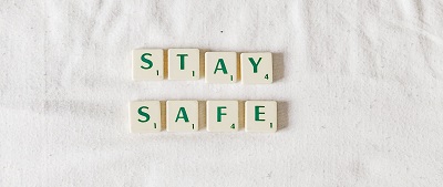 tiles spell out "stay safe"