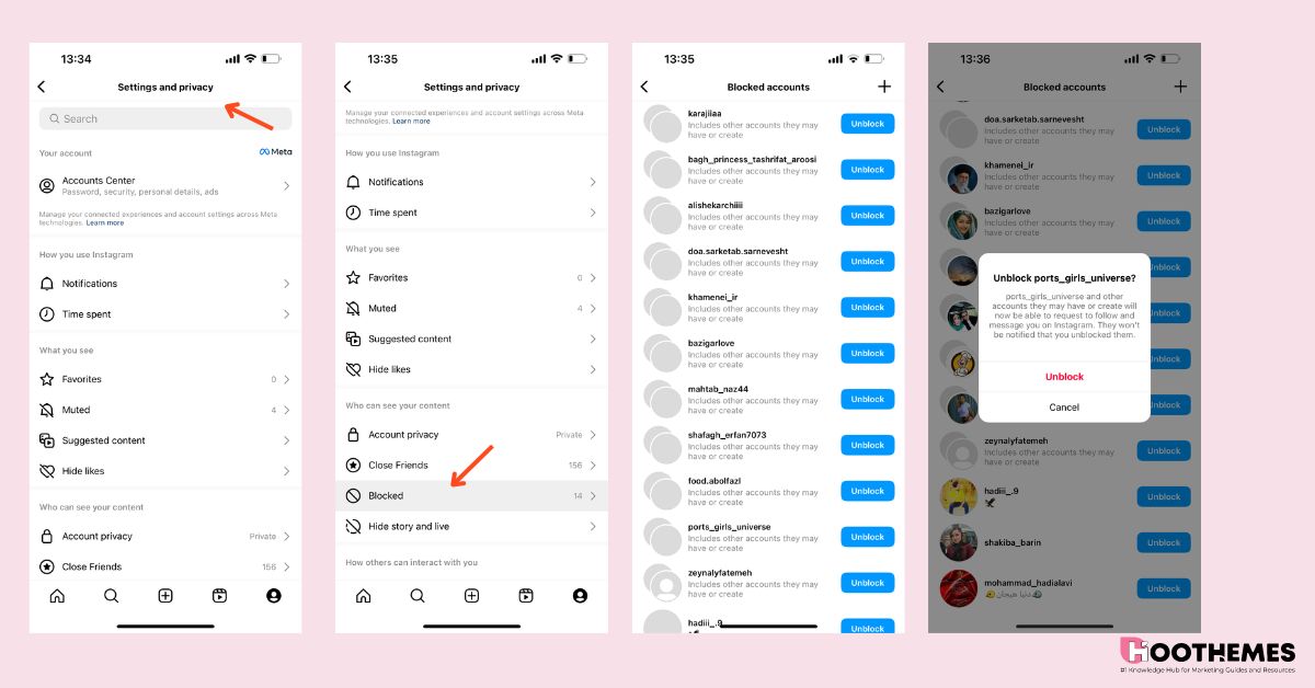 How to Unblock Someone on Instagram from Setting Menu