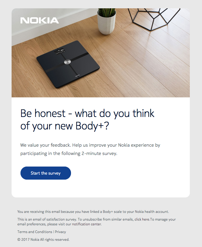 Nokia survey email template