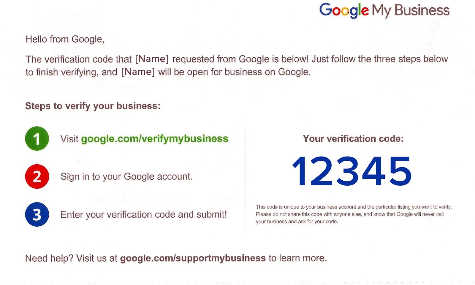 Google My Business Profile  verification