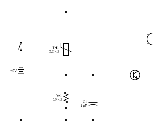 Heat sensor integrated circuit diagram