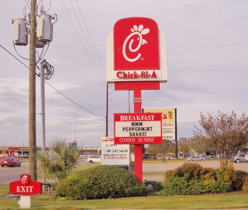 Chick-fil-A sign Mason Road Katy TX