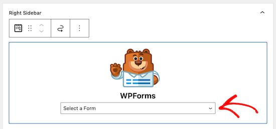Exemplo de widget WPForms