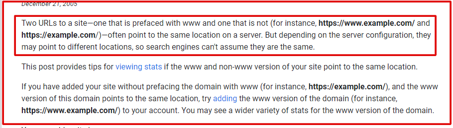 google proof for www or non www use guidelines