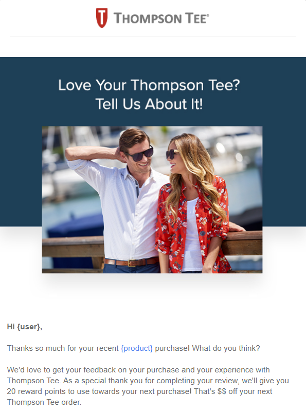 Example of how to reward engagement through email marketing