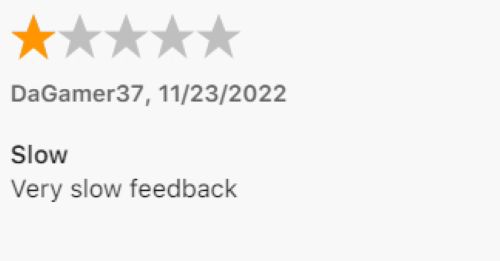 A negative Bowling Battle review from a player who thinks the app is slow. 