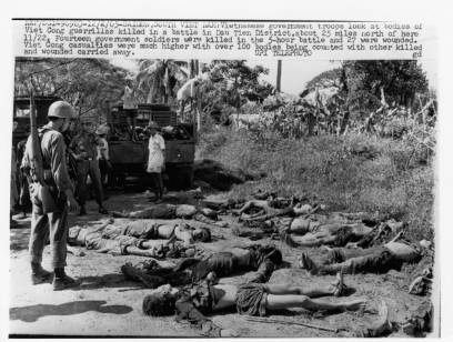 War Photo / Negative: [Vietnamese troops assess casualties].