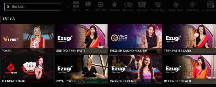 Trang web đánh bạc Poker