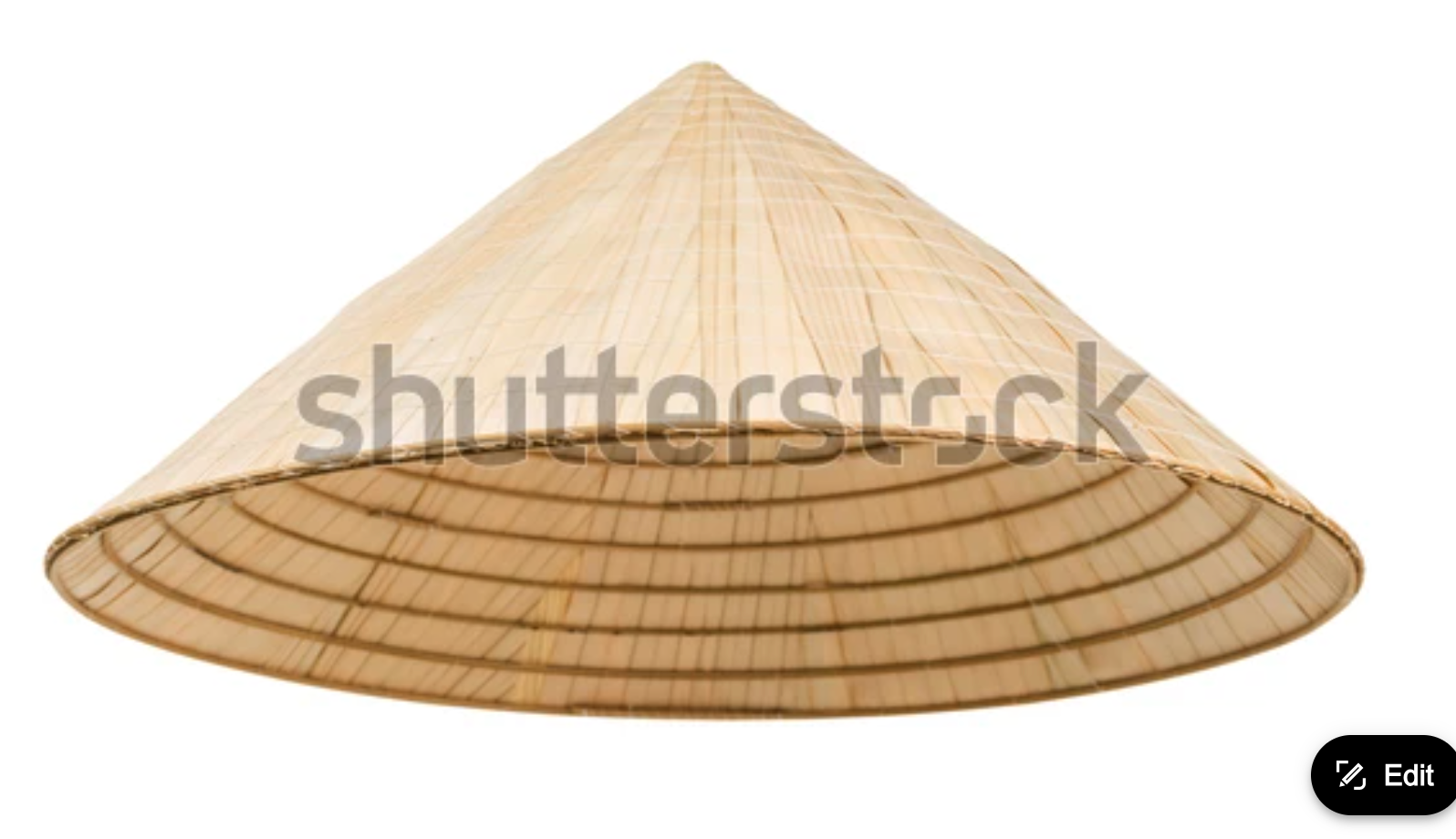 Side view of a bamboo rice hat