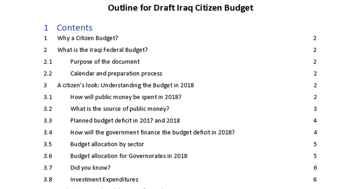 Outline of Iraqi Citizen Budget_V2.0.docx