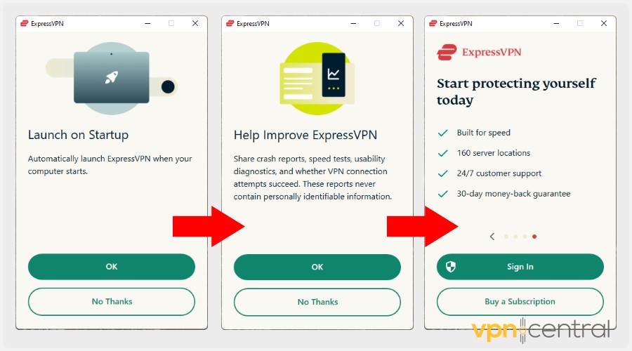 Launch ExpressVPN and sign in