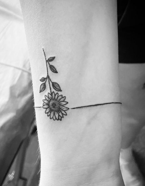Sunflower Wrist Tattoo 
